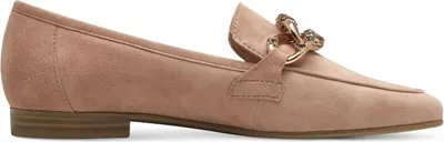 Produktbild von MARCO TOZZI Damen Loafer Slipper Leder Zierkette Glitzersteine 2-24215-42, Größe:39 EU, Farbe:Beige