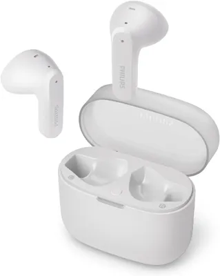 Produktbild von Philips TAT2139WT Bluetooth In-Ear Kopfhörer mit Ladecase – Klarer Sound, Dynamischer Bass, 28h Akkulaufzeit, IPX4 Wasserschutz, USB-C Schnellladung,