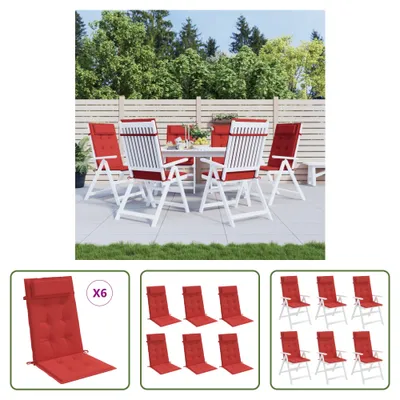 Produktbild von The Living Store Hochlehner-Auflagen 6 Stk. Rot Oxford-Gewebe