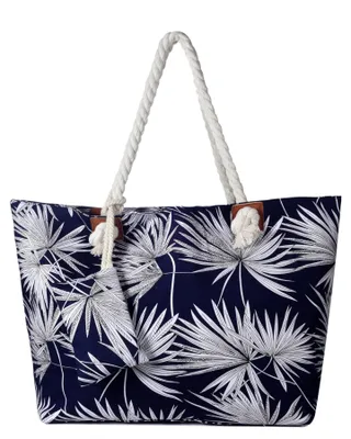 Produktbild von Große Strandtasche Shopper mit Reißverschluss - Seegras dunkelblau