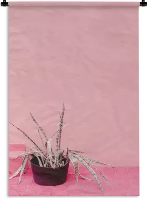 Produktbild von MuchoWow® Wandteppich Wandbehang Sommer - Rosa - Pflanzen 90x135 cm Tapisserie Dekoration Wandtuch - Baumwolle - Wandskulptur