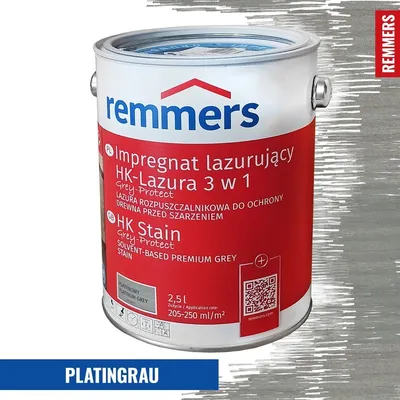 Produktbild von REMMERS HK lazura Grey Protect - ochranná lazura na dřevo pro exteriér 2.5 l Platingrau FT 26788