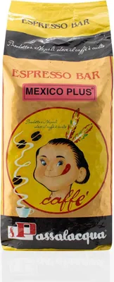 A bag of Passalacqua Mexico Plus Espresso coffee beans.