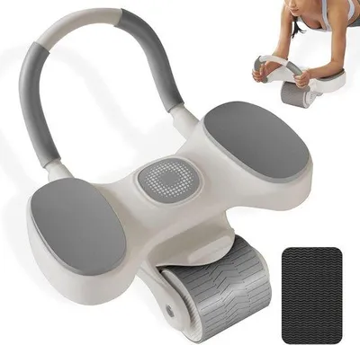 Produktbild von Famanu Trainingsrolle mit automatischer Rückfederung - Bauchmuskeltrainer mit Ellbogenunterstützung