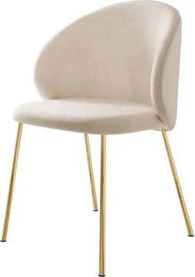 Produktbild von Gepolsterter Stuhl AURUM auf goldenen Beinen – Beige