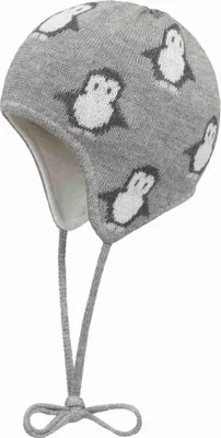 Produktbild von Döll Mädchenmütze grau mit Pinguinmuster