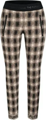 Produktbild von cambio Ranee Hose kariert Beige/Schwarz mit elastischem Bund