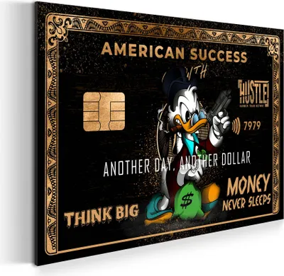 Produktbild von Success Duck Card Comic Wandbild Leinwandbild Kunst Deko XL: 120x80x4cm