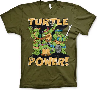 Produktbild von TMNT - Turtle Power! T-Shirt - X-Large - Olive