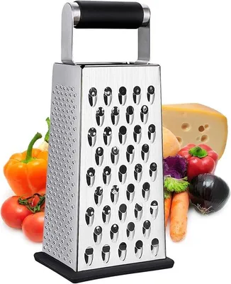 Image de Râpe à légumes carrée, en acier inoxydable, râpe de cuisine, à 4 faces