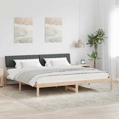 Obrázek produktu pro Maison Exclusive – rám postele hnědý a tmavě šedý 200 x 200 cm masivní borovice