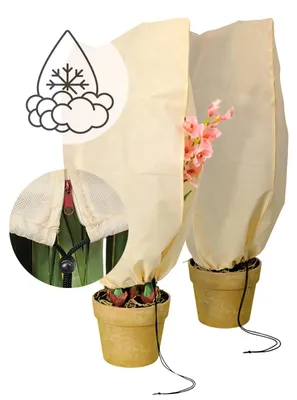 Imagen del producto de Funda protectora para el invierno con cremallera y cordón, 100 x 80 cm, para proteger las plantas contra las heladas