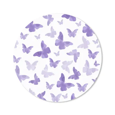 Produktbild von MuchoWow® Mauspad Mousepad Schmetterling - Lila - Muster 20x20 cm - Mousepads - Maus Mat - Pad - Mausunterlage - Schreibtischmatte