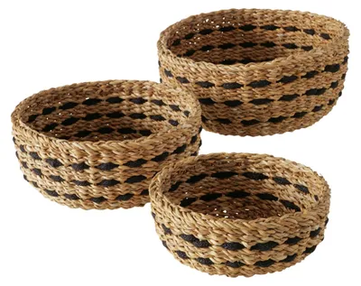 Obrázok produktu pre Sada okrúhlych dekoratívnych košíkov BOKAR, 3 ks. Ø 21-30 cm