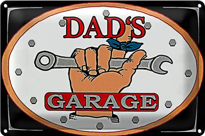 Produktbild von Blechschild Spruch 18x12cm dads Garage Papas Werkstatt