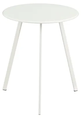 Image de Table d'appoint d'extérieur Mica Decorations Seattle - Table basse ronde - Table pour plantes et table basse - H 45 x Ø 38 cm - Métal - Blanc
