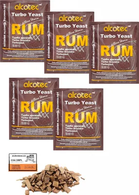 Produktbild von 5 x Alcotec Turbohefe - Rum-hefe, Alkohol Brennhefe, Gärhefe, Wodkahefe, Turbo Hefe, Wodka Hefe