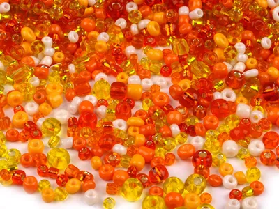Rocailles Glasperlen MIX 2 - 4 mm Orangetöne, 30g in Dose