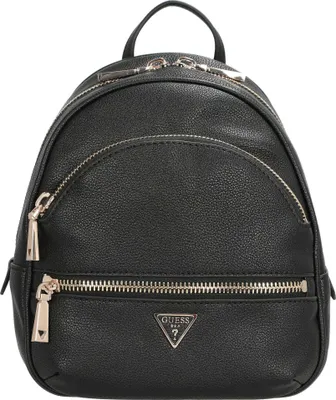 A black Guess backpack is shown against a white background.