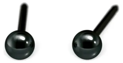 Produktbild von Studex Schwarze Kugeln Ohrringe 4mm 7517-0300 Edelstahl