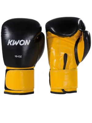 Produktbild von Kwon Knocking Boxhandschuhe Black Yellow Gewicht 10 oz