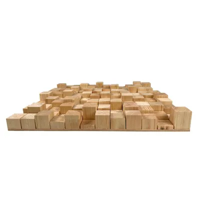 Produktbild von 2er-Set – Akustischer Diffusor aus Holz „SKYLINE“ - 50 x 50 cm | 2D QRD | Holz-Wandkunstpaneel (Stärke 55 mm, Skyline)
