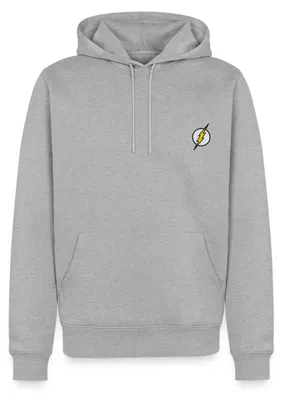 Produktbild von Spreadshirt The Flash Blitz-Symbol Als Stickmotiv Herren Premium Hoodie, 4XL, Grau meliert