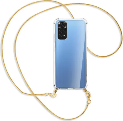Produktbild von Handykette Backcover-Schutzhülle mit Band (Metall goldfarben) für Xiaomi Redmi Note 11S 4G - goldfarbene Kette Snake