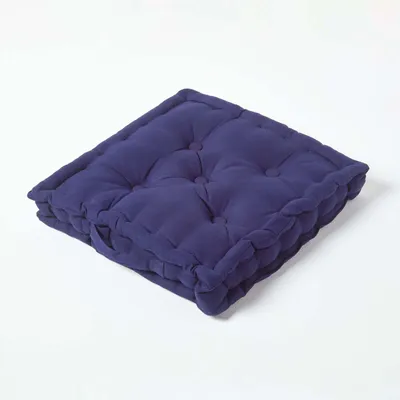 Produktbild von HOMESCAPES Sitzkissen unifarben marineblau 40 x 40 cm