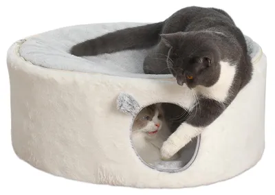 Katzenbett erhöht, geschlossen, 60x45x27 cm, mit waschbarem Bezug