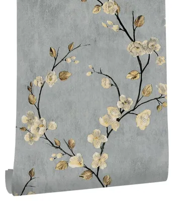 Produktbild von Abziehbarer, selbstklebender Wandbelag mit Blumenmuster, 44,5 x 1000 cm