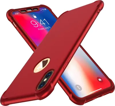 Produktbild von Starke Rückseite Aus Glas Für Iphone Xs Max 6,5' Rot
