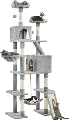 Immagine prodotto di Tiragraffi per gatti 615400 grigio scuro, 2 pali, 210 cm