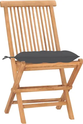 Produktbild von vidaXL 3-tlg. Garten-Essgruppe mit Kissen Klappbar Massivholz Teak