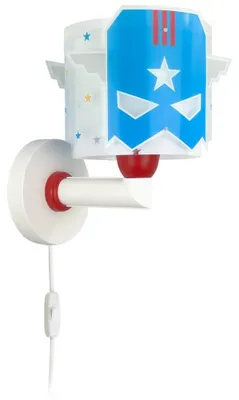 Produktbild von Kinder-Wandleuchte Superhelden aus Polypropylen, Blau, leuchtet im Dunkeln