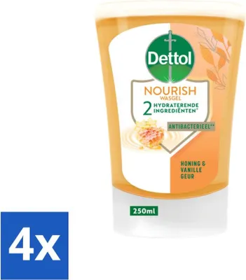 Produktbild von Dettol No-Touch Handseife Nachfüllpackung Extra Care Honig & Sheabutter 250 ml - Vorteilspack - 4 Stücke