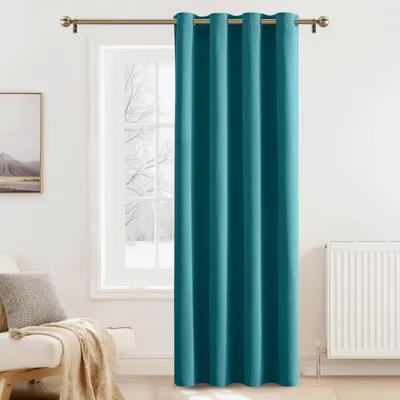 Immagine prodotto di Tenda per porta, protezione dal freddo, oscurante, con occhielli, altezza 240 cm, larghezza 140 cm, color turchese