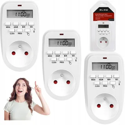 Productafbeelding van 3X Tijdschakelprogrammer, Digitaal Lcd-Display, 1-Minuten Schakelfunctie, 8 Instelmogelijkheden