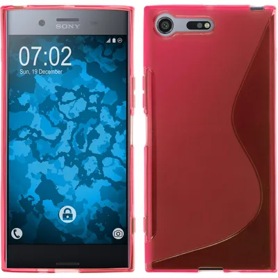 Produktbild von PhoneNatic Case kompatibel mit Sony Xperia XZ Premium - pink Silikon Hülle S-Style + 2 Schutzfolien