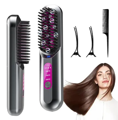 Produktbild von Kabellose Glättbürste Ionen Haarglätter Bürste Glätteisen Aufheizen Haarziehen