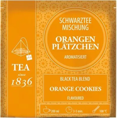 Produktbild von Schwarzteemischung Orangenplätzchen aromatisiert 50 Pyramidenbeutel im Sachet à 3,5 g