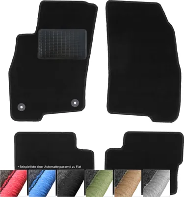 Image de Tapis de sol en velours noir pour Fiat Sedici Suzuki Swift II III SX4 (noir - coutures)
