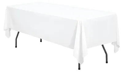 Polyester Tischdecke 153x320 cm weiß, 1 Stück, knitterfrei