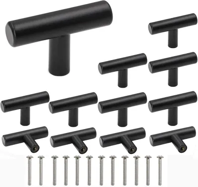 Image de Poignées de meubles de cuisine, lot de 12, en acier inoxydable, 50 mm, pour portes d'armoires et tiroirs