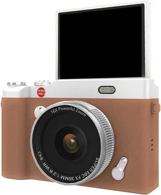 Obrázok produktu pre 64 MP digitálny fotoaparát s automatickým zoomom, 3-palcovým LCD displejom, kompaktným dizajnom, prenosný fotoaparát (hnedý)
