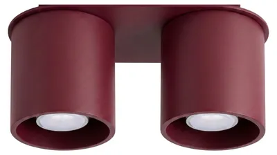 Obrázok produktu pre Stropné svietidlo ORBIS 2 burgund 2xGU10 10W hliník 12x10x26cm Sollux Lighting