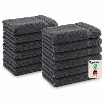 Produktbild von Komfortec 12er Gästehandtücher Set 30x50 cm, 100% Baumwolle, Weich & Saugfähig, Frottee Gästetücher,