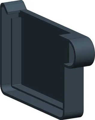 Produktbild von Dachrinne Kastenrinne 70mm Einzelteile | Endstück Endkappe Rechts Anthrazit | Kunststoff PVC Fallrohr DN60 | Gartenhaus Carport Terasse