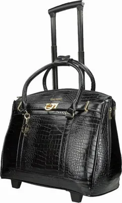 Produktbild von Business Damen Aktentasche Laptoptasche 2 Rollen Trolley Schwarz Bowatex