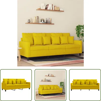 Produktbild von The Living Store 3-Sitzer-Sofa Gelb 180 cm Samt